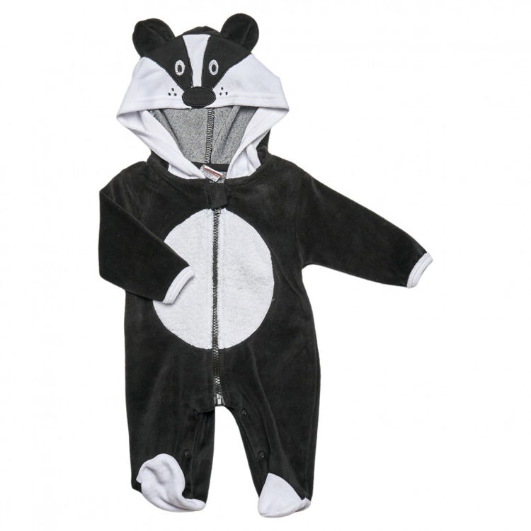 Picture of 40JTC472 BABY BOYS / GIRLS VELVET PANDA ALL IN ONE ONSIE